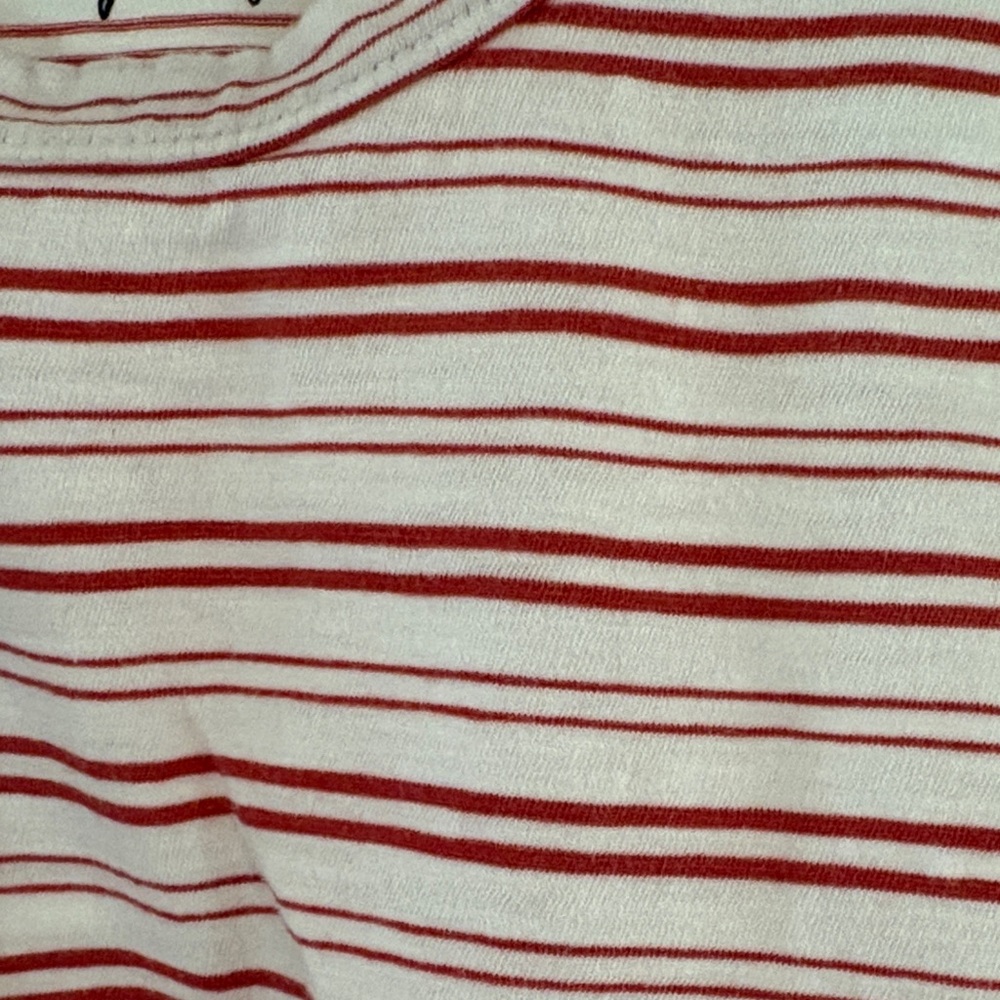 LOFT Vintage Soft Red and White Striped Top - Picture 3 of 4
